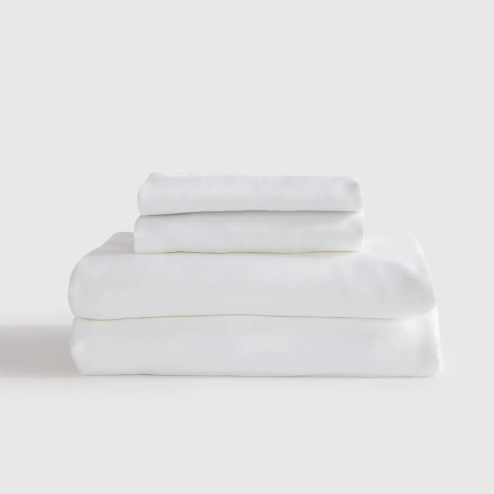Quince White Bamboo Bedding Sheet Set